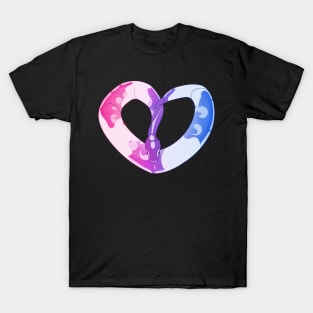 Ball Python Heart (Bi Pride Design) T-Shirt